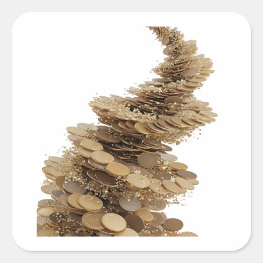 Helder zilver abstract sticker grafisch (Voorkant)