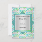 Helder Zilveren Groene Ballon Save the Date Kaart (Achterkant)