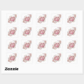 Helder zilveren ROZE GESIERDE POOTAFDRUK Sticker (Vel)