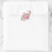 Helder zilveren ROZE GESIERDE POOTAFDRUK Sticker (Tas)