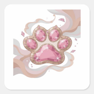 Helder zilveren ROZE GESIERDE POOTAFDRUK Sticker