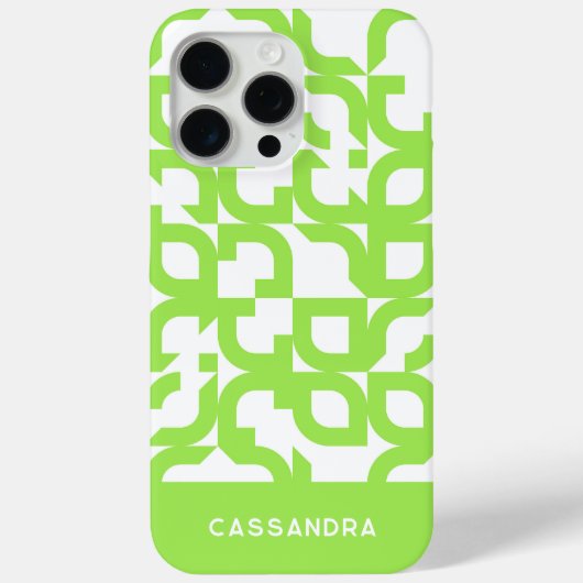 Helder Zomer Lime Groen Mideeuw Kunstpatroon Case-Mate iPhone Case (Achterkant)