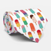 Helder Zomer Popsicle Patroon Stropdas (Opgerold)