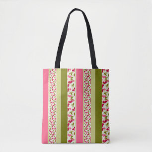 Helder zomerpatroon van strepen van meer kleuren tote bag