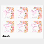 Helder zomerse wilde bloemen bloemstuk bruids beda vierkante sticker (Vel)