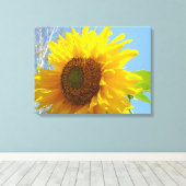 Helder Zonnebloem Canvas kunstprint Florale Liefde Afdruk (Insitu (Houten vloer))
