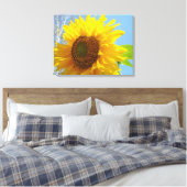 Helder Zonnebloem Canvas kunstprint Florale Liefde Afdruk (Insitu (Slaapkamer))