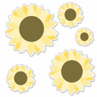 Helder Zonnebloem Sticker zonder achtergrond 