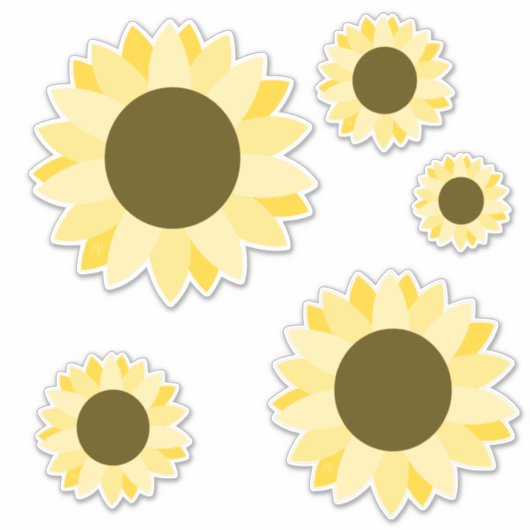 Helder Zonnebloem Sticker zonder achtergrond  (Voorkant)