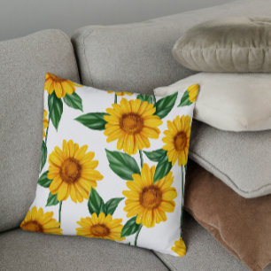 Helder Zonnebloem Tuin - Verse Bloemendecoratie Kussen