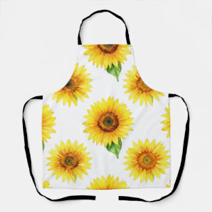 Helder Zonnebloem Watercolor Naadloos Patroon Schort