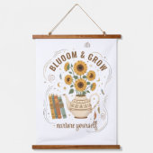 Helder zonnebloemen Bloemen Tapijt Hangend Wandkleed (Voorkant)