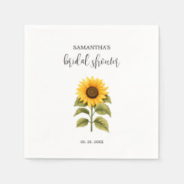 Helder zonnebloemen Bruidsuitnodiging minimalistis Servet