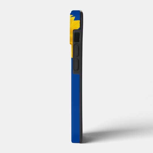 Helder Zonnebloempaustnaam Blauwe iPhone-draagtas Case-Mate iPhone Case (Achterkant / Links)