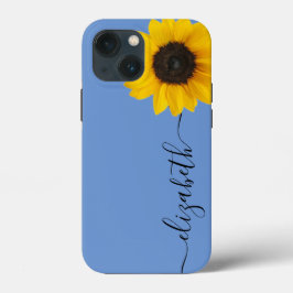 Helder Zonnebloempaustnaam Blauwe iPhone-draagtas Case-Mate iPhone Case