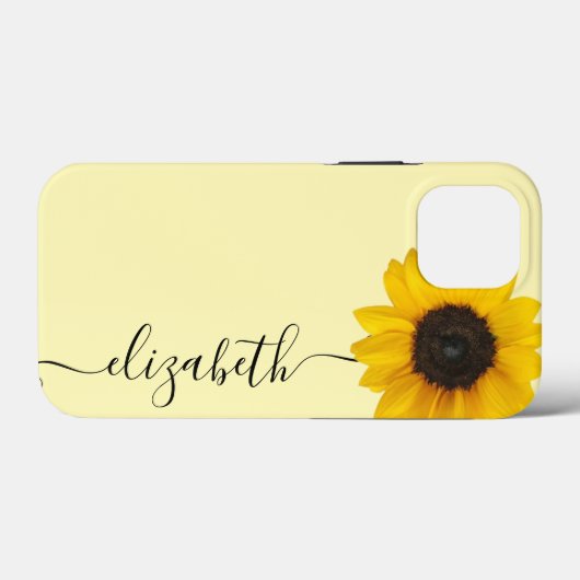 Helder Zonnebloempaustnaam iPhone Case (Achterkant (horizontaal))