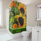 Helder zonnebloempitje — Shower Curtain Douchegordijn (In situ)