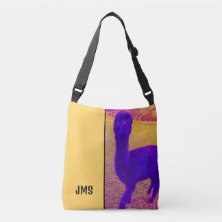 HELDER ZONNIG GEEL KLEURRIJKE SCHATTIGEE ALPACA IN CROSSBODY TAS