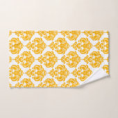 Helder Zonnig Geel & Wit Koninklijk Glam Damask Bad Handdoek (Handdoek)