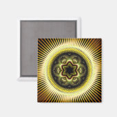 Helder zonnig psychedelisch patroon magneet (Voorkant / Achterkant)