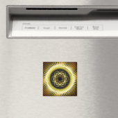 Helder zonnig psychedelisch patroon magneet (Insitu (Vaatwasser))