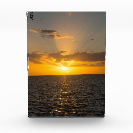 Helder zonsondergang boven de oceaan fotoblokken (Voorkant)