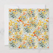 Helder zwart bloemenvierkant bruiloft save the date (Achterkant)