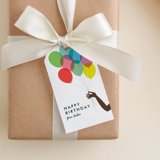 Helderballons Happy Birthday Gift Label Cadeaulabel