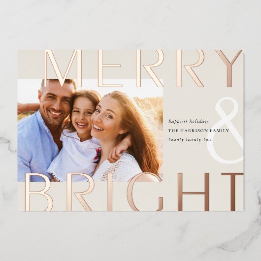 Helderbedekking | Moderne foto Folie Feestdagenkaart (Voorkant)