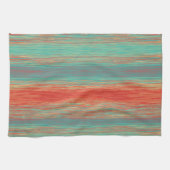 Helderblanco strepe Line Red Turquoise Mauve Theedoek (Horizontaal)