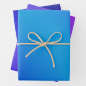 Helderblauw Aqua Ombre-verloop Inpakpapier Vel (In situ)