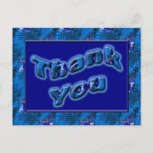Helderblauw bedankt briefkaart (Voorkant)