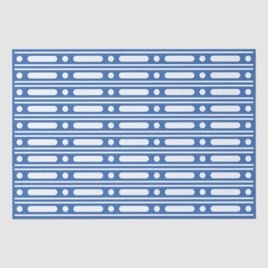 Helderblauw beeninlegrand met stippen decoupagepap tissuepapier (Voorkant)