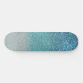 Helderblauw Blauwgroen reserveglitter ombre-gradië Persoonlijk Skateboard (Horizontaal)