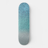Helderblauw Blauwgroen reserveglitter ombre-gradië Persoonlijk Skateboard (Voorkant)