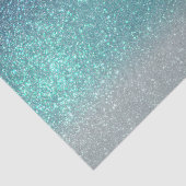 Helderblauw Blauwgroen reserveglitter ombre-gradië Tissuepapier (Detail)