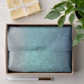 Helderblauw Blauwgroen reserveglitter ombre-gradië Tissuepapier (Geschenk)