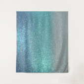 Helderblauw Blauwgroen reserveglitter ombre-gradië Wandkleed (Voorkant)