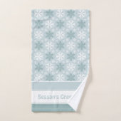 Helderblauw, Blauwgroen wit snowflake patroon Bad Handdoek (Handdoek)