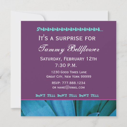 Helderblauw Daisy 40e surrogaatbruidsdag Sjabloon Kaart (Achterkant)