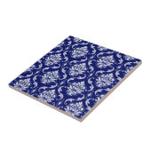 Helderblauw Damaspatroon Tegeltje (Zijkant)