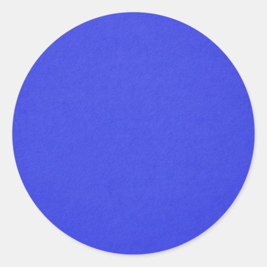 Helderblauw, effen kleur, ronde sticker (Voorkant)