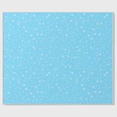 Helderblauw Elegante Winter Sneeuwvlokken Cadeaupapier (Vlak)