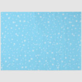 Helderblauw Elegante Winter Sneeuwvlokken Tissuepapier (Voorkant)