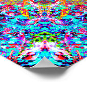 Helderblauw en geel Mandala Poster (Hoek)