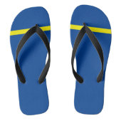 Helderblauw en geel teenslippers (Voetbed)