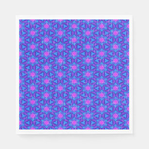 Helderblauw en heet roze kleurrijk patroon servet