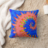 Helderblauw en Oranje spiraalvormig oog Kussen (Deken)