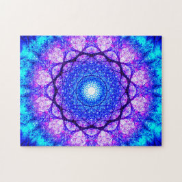 Helderblauw en Paars Mandala Legpuzzel
