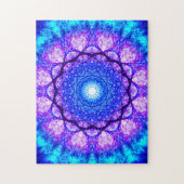 Helderblauw en Paars Mandala Legpuzzel (Verticaal)
